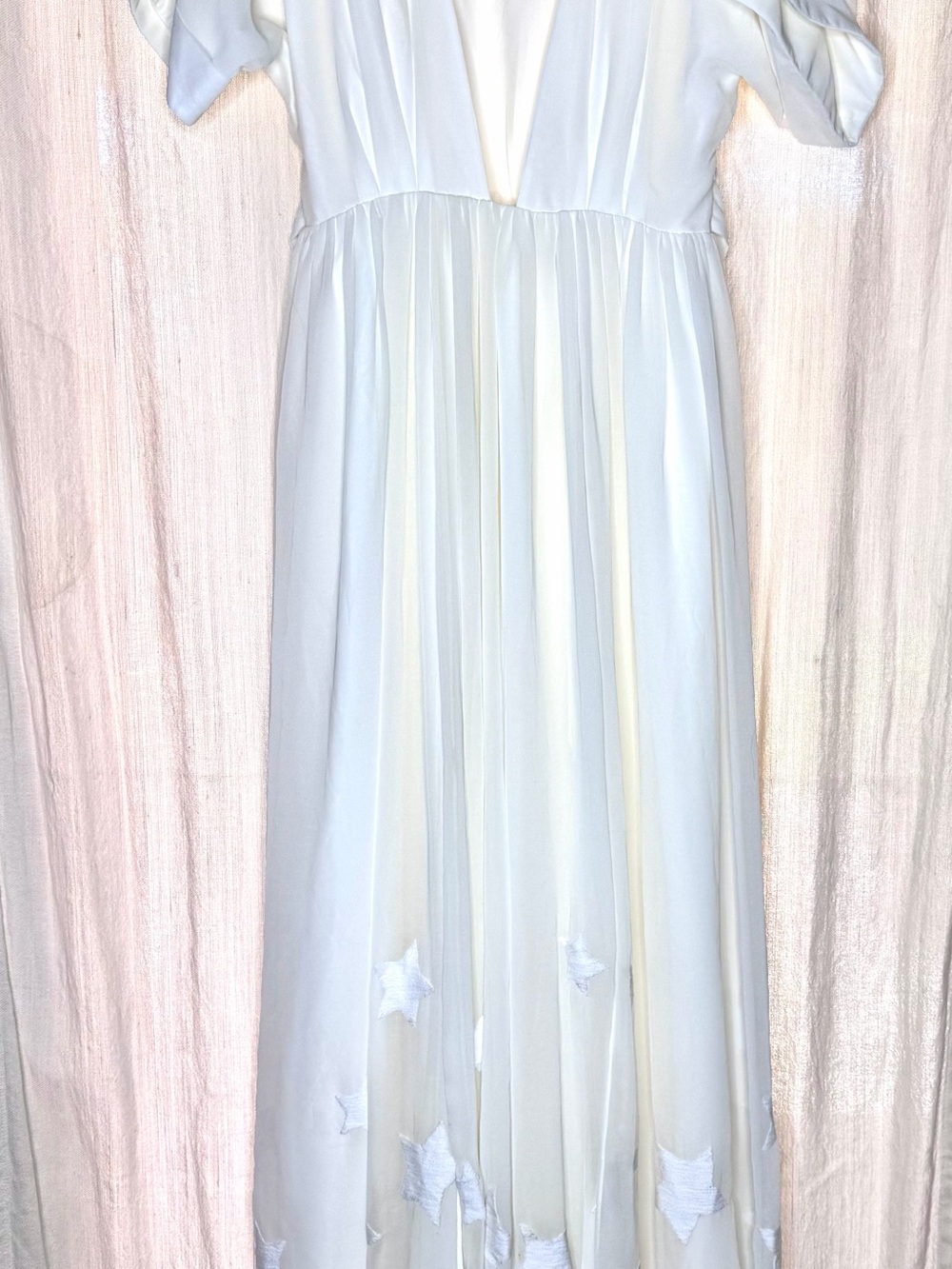 Mara Hoffman White Maxi Dress with Subtle Star Motif - Picture 3 of 4